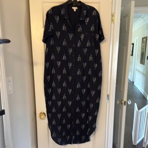 Blue Linen Maxi Dress